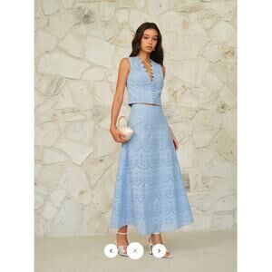 Commense Eyelet Pattern Maxi Skirt Sz S